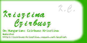 krisztina czirbusz business card